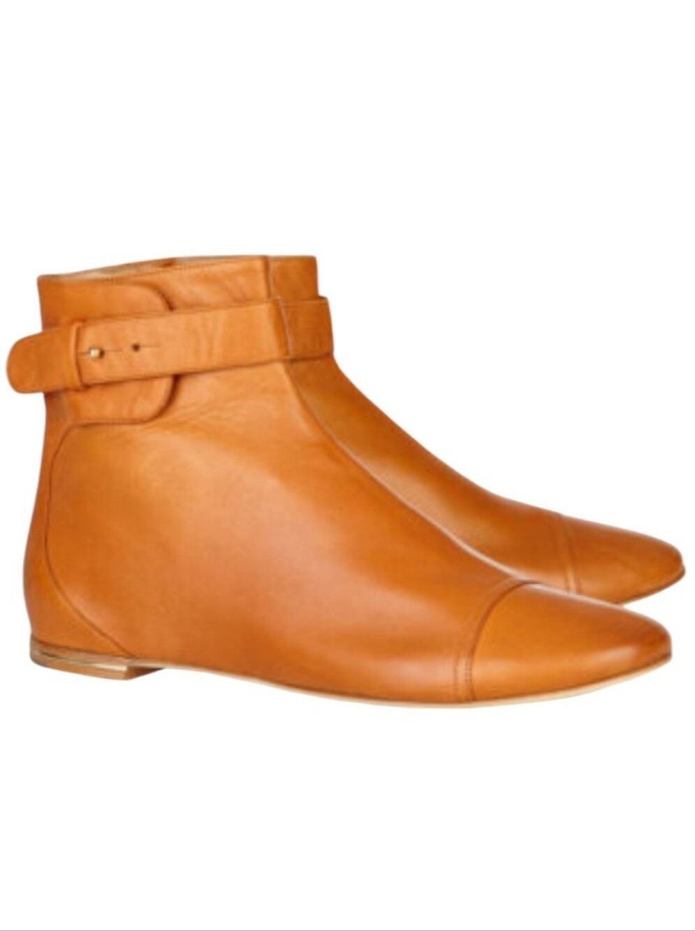 Chloe Leather Ankle Boots Tan Brown Size 37.5 Us 7.5